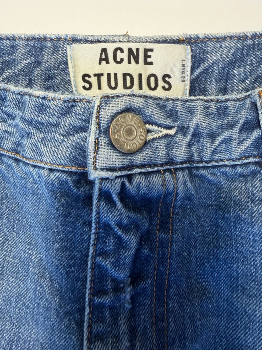 Acne Studios Straight-Leg Blue Denim Jeans - Picture 2 of 7